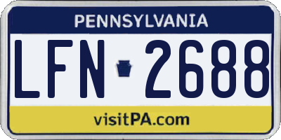 PA license plate LFN2688