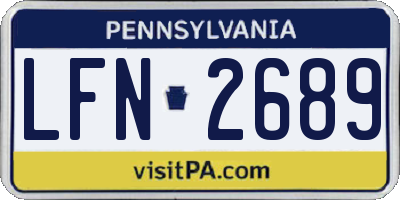 PA license plate LFN2689
