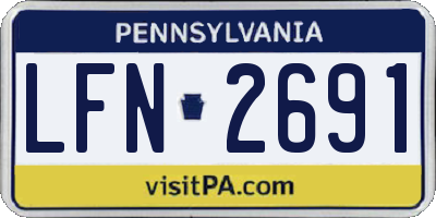 PA license plate LFN2691