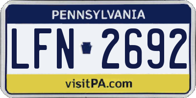 PA license plate LFN2692