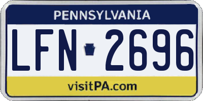 PA license plate LFN2696