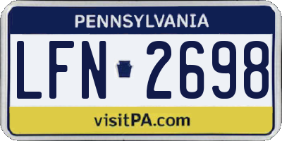 PA license plate LFN2698