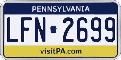 PA license plate LFN2699