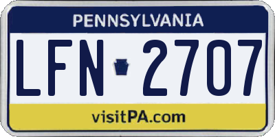 PA license plate LFN2707