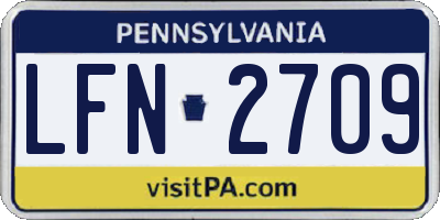 PA license plate LFN2709