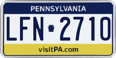 PA license plate LFN2710