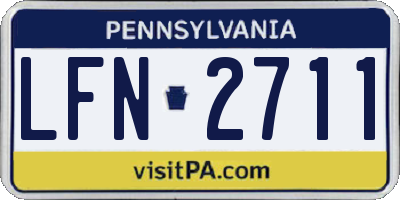 PA license plate LFN2711