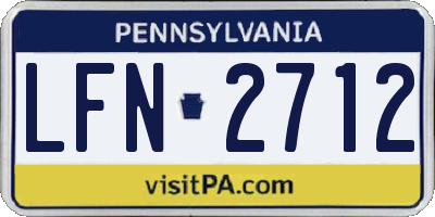 PA license plate LFN2712