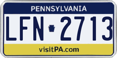 PA license plate LFN2713