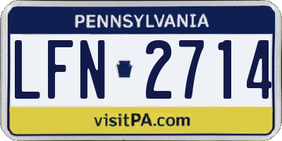 PA license plate LFN2714