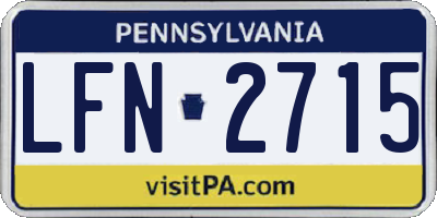 PA license plate LFN2715