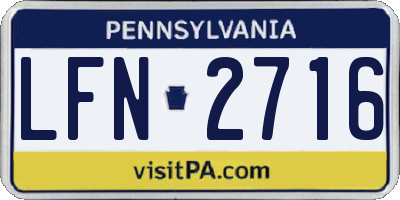 PA license plate LFN2716