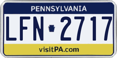 PA license plate LFN2717