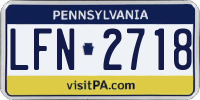 PA license plate LFN2718