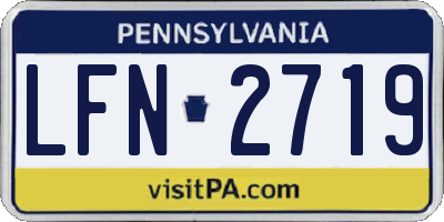 PA license plate LFN2719