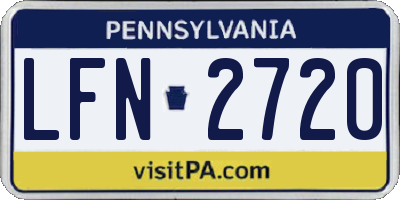PA license plate LFN2720