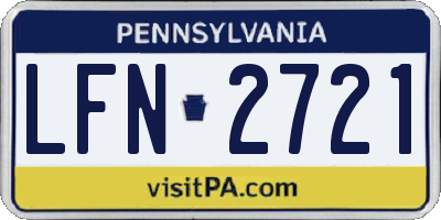 PA license plate LFN2721