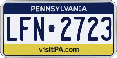 PA license plate LFN2723
