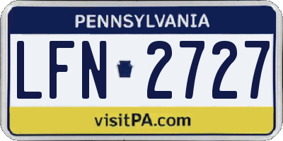 PA license plate LFN2727