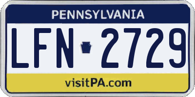 PA license plate LFN2729