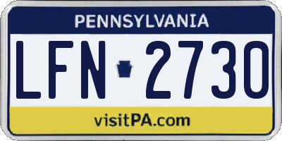 PA license plate LFN2730