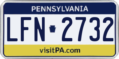PA license plate LFN2732