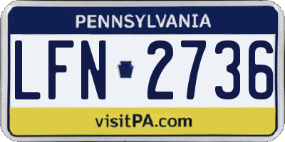 PA license plate LFN2736