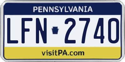 PA license plate LFN2740