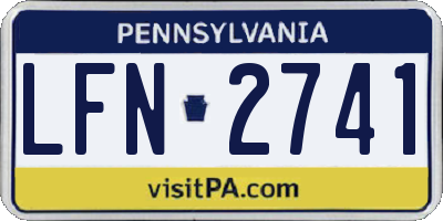 PA license plate LFN2741