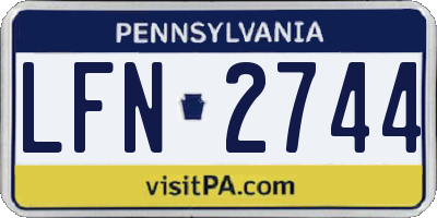 PA license plate LFN2744