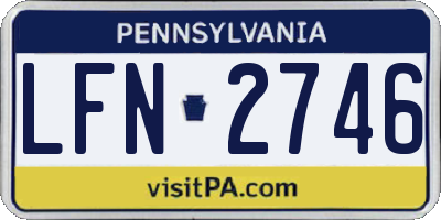 PA license plate LFN2746