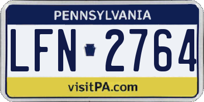 PA license plate LFN2764