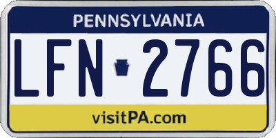 PA license plate LFN2766