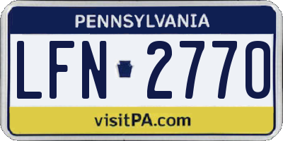 PA license plate LFN2770