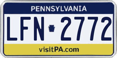 PA license plate LFN2772