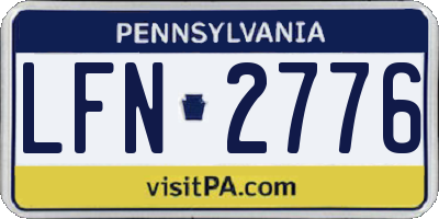 PA license plate LFN2776