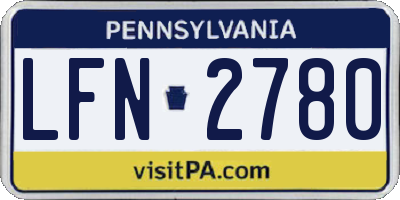 PA license plate LFN2780