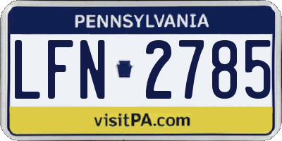 PA license plate LFN2785