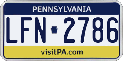 PA license plate LFN2786