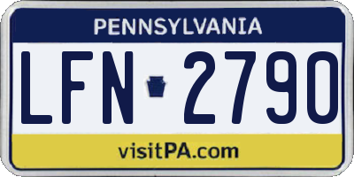 PA license plate LFN2790