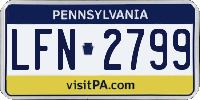 PA license plate LFN2799