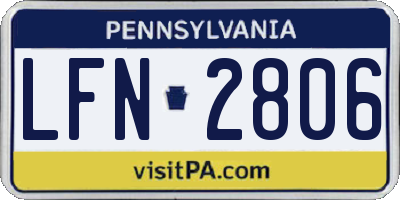 PA license plate LFN2806