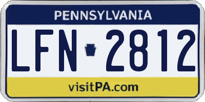 PA license plate LFN2812