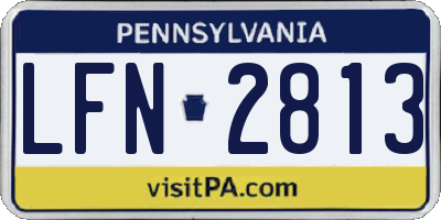 PA license plate LFN2813