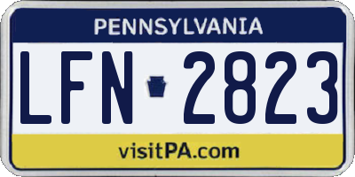 PA license plate LFN2823