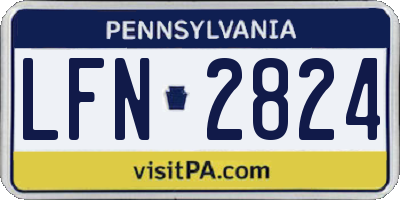 PA license plate LFN2824