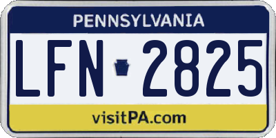 PA license plate LFN2825