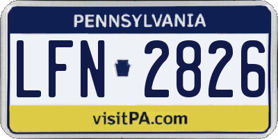 PA license plate LFN2826