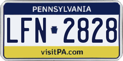 PA license plate LFN2828