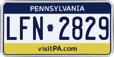 PA license plate LFN2829